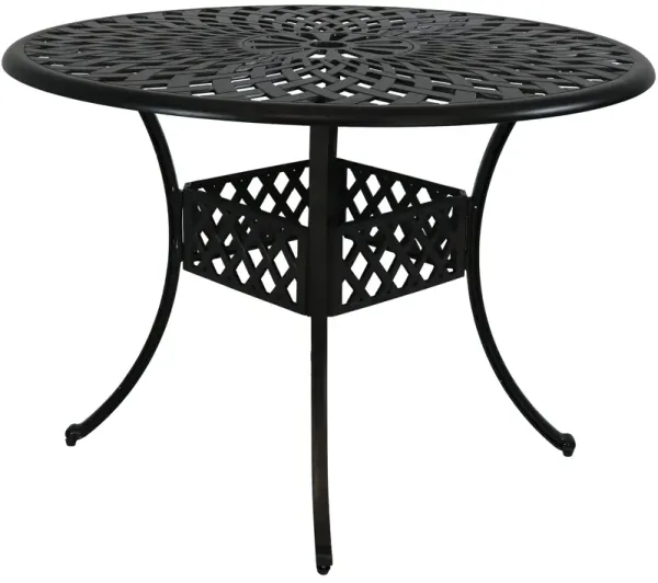 Sunnydaze 41.5 in Crossweave Cast Aluminum Round Patio Dining Table