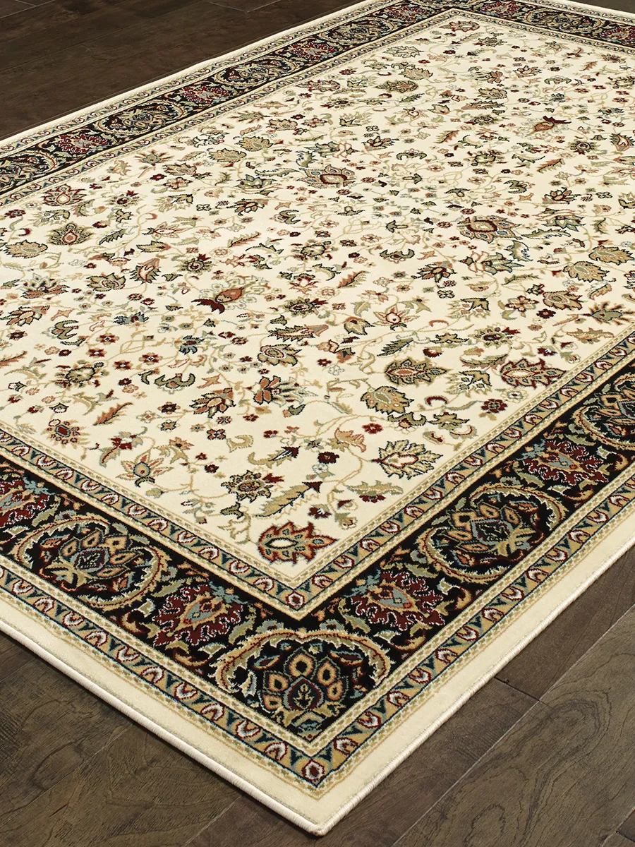 Kashan 6'7" x 9'6" Ivory Rug