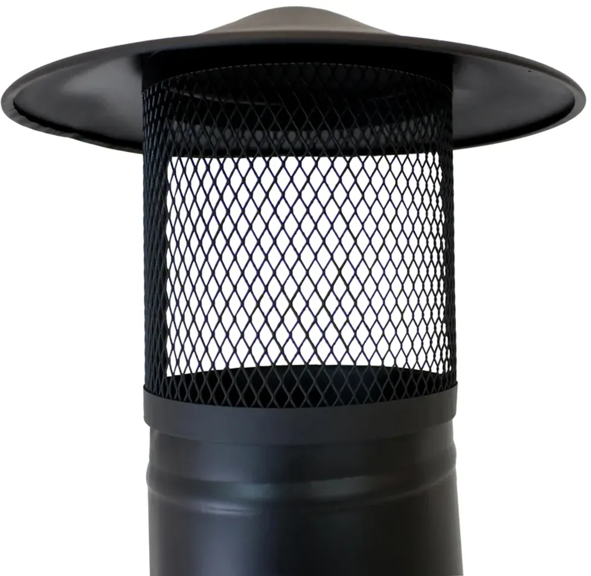 Sunnydaze Steel Wood Burning Chiminea with Rain Cap - Black - 66 in