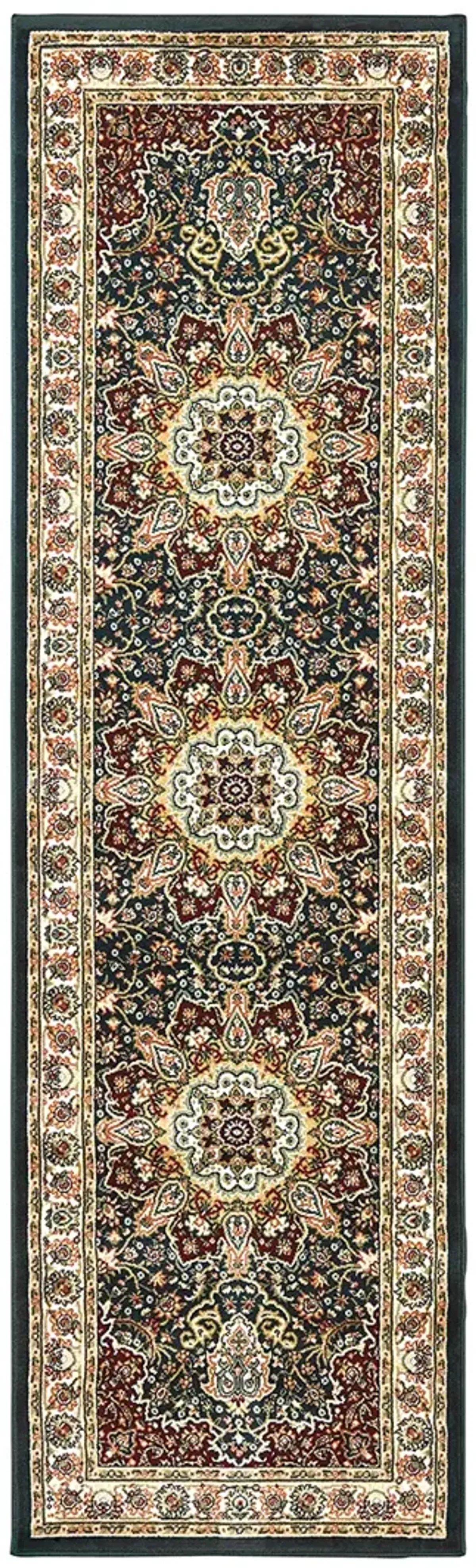 Kashan 2'3" x 7'6" Navy Rug