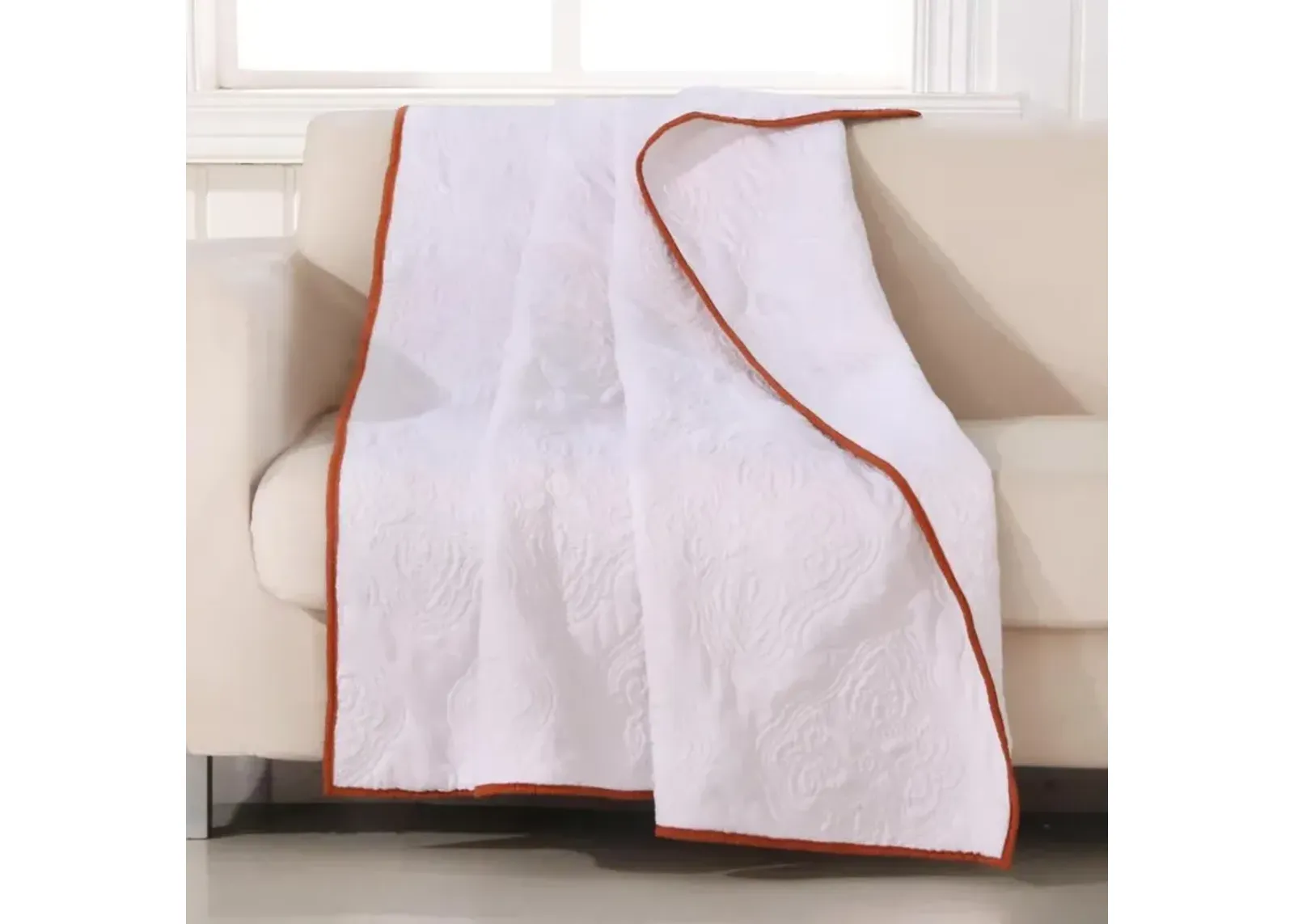 Barefoot Bungalow Cameo Throw Blanket - 50x60 ", Whisper White