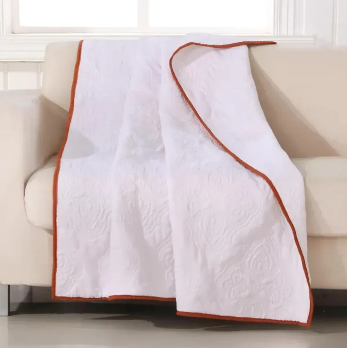 Barefoot Bungalow Cameo Throw Blanket - 50x60 ", Whisper White