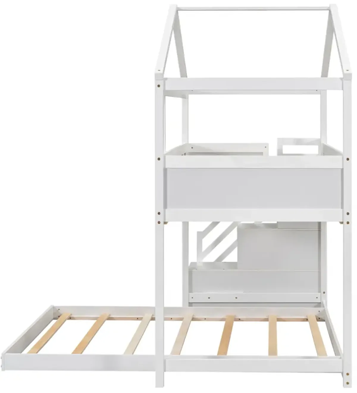 Merax House Bunk Bed with Storage Staircase