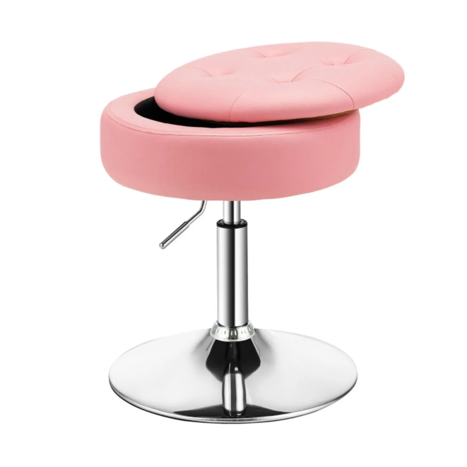 Hivvago Adjustable 360� Swivel Storage Vanity Stool with Removable Tray