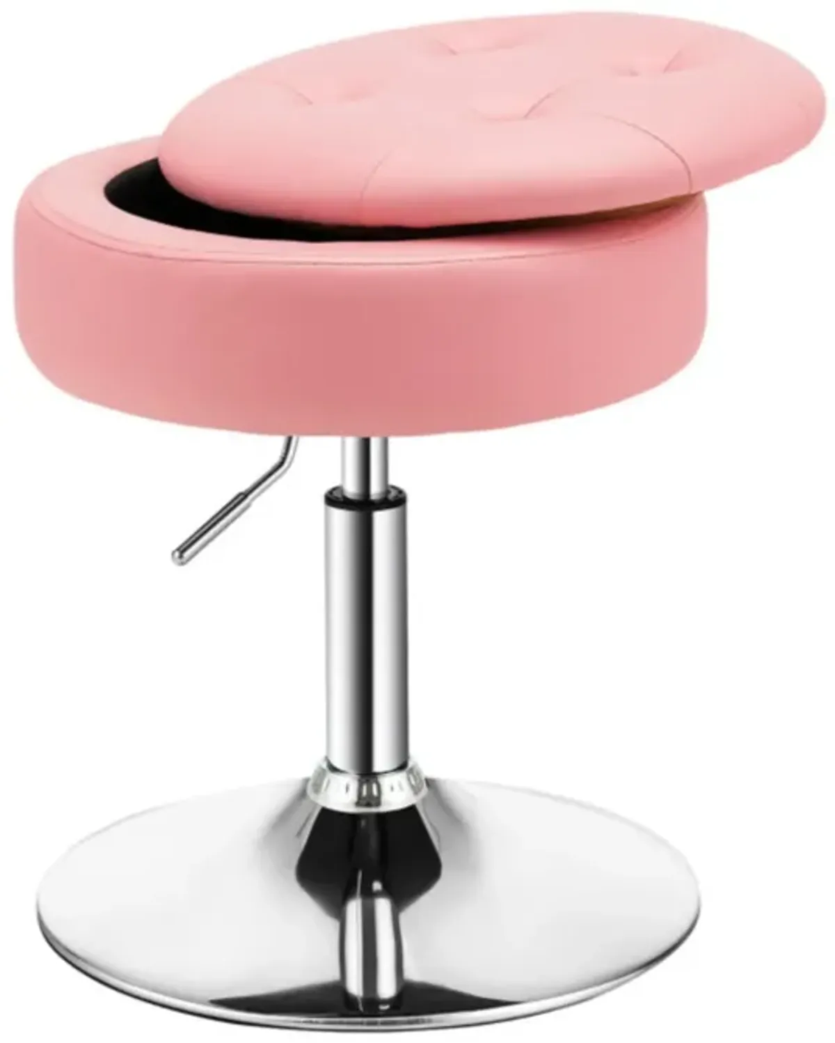 Hivvago Adjustable 360� Swivel Storage Vanity Stool with Removable Tray