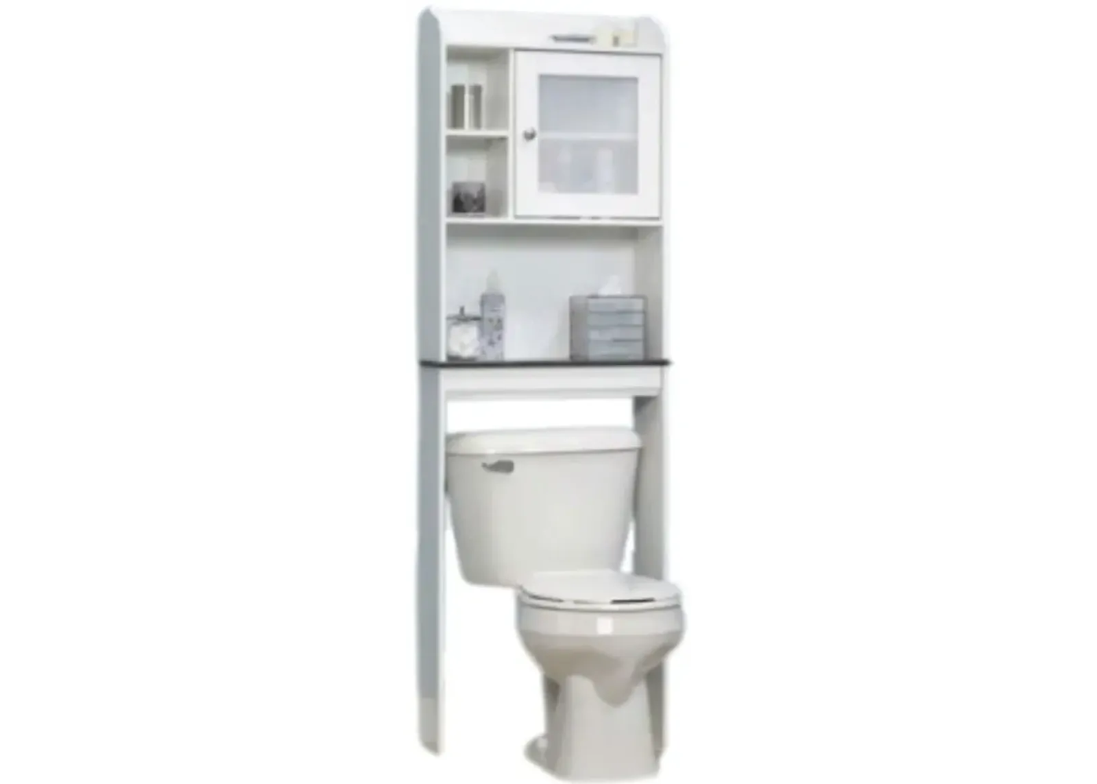 Hivvago White Space Saving Over Toilet Bathroom Cabinet with 2 Adjustable Shelves