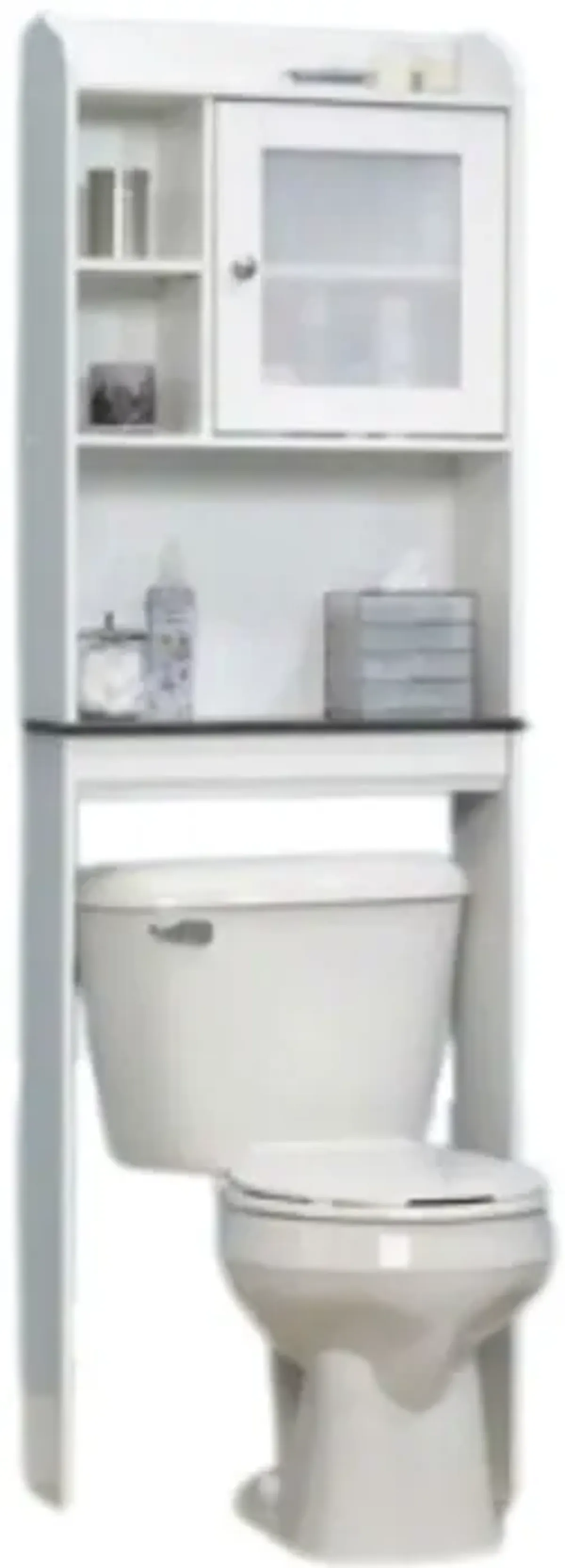 Hivvago White Space Saving Over Toilet Bathroom Cabinet with 2 Adjustable Shelves