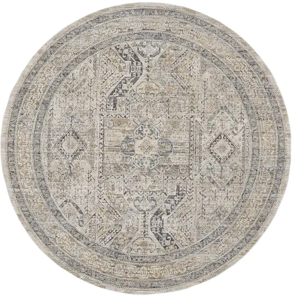 Lynx LNX01 Ivory/Gray/Blue 5'3" x 7'10" Rug