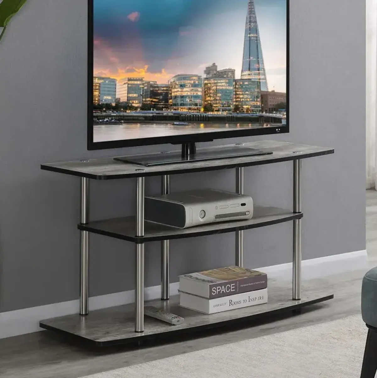 Convience Concept, Inc. No Tools 3 Tier Wide TV Stand for TVs up to 46 Inches