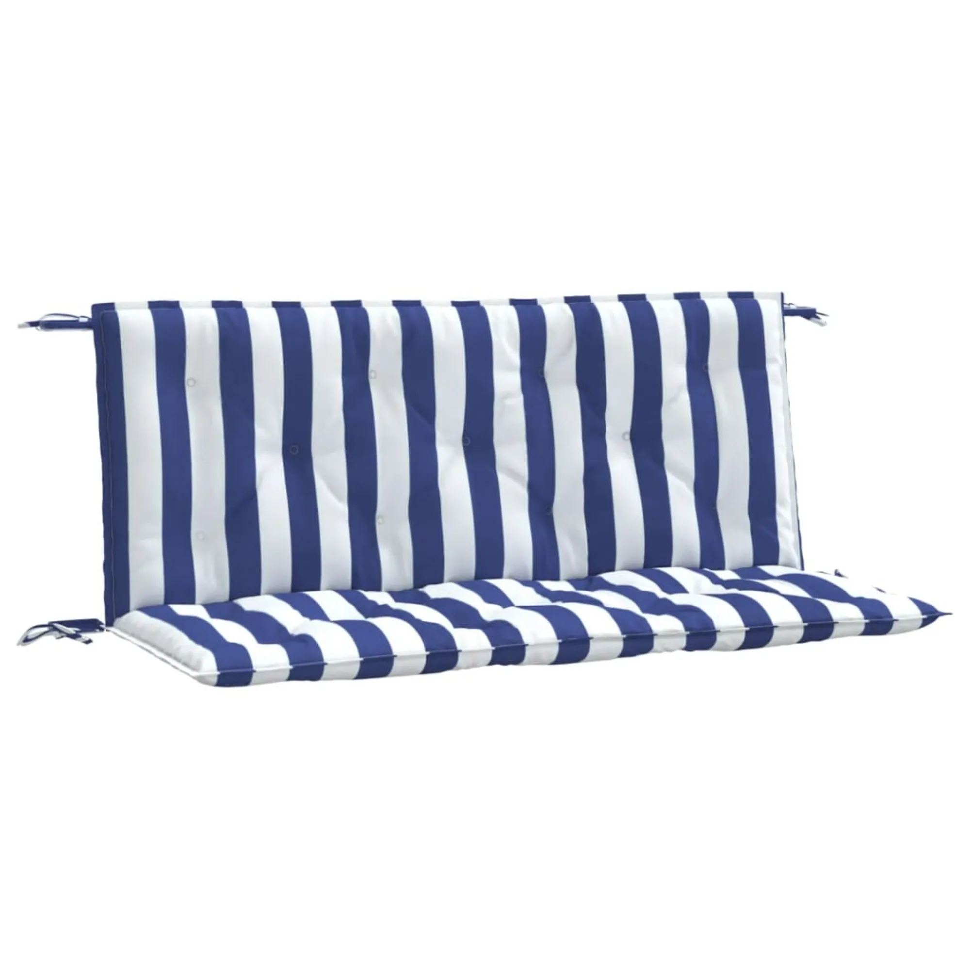 vidaXL Garden Bench Cushions 2pcs Blue&White Stripe 47.2"x19.7"x2.8" Fabric