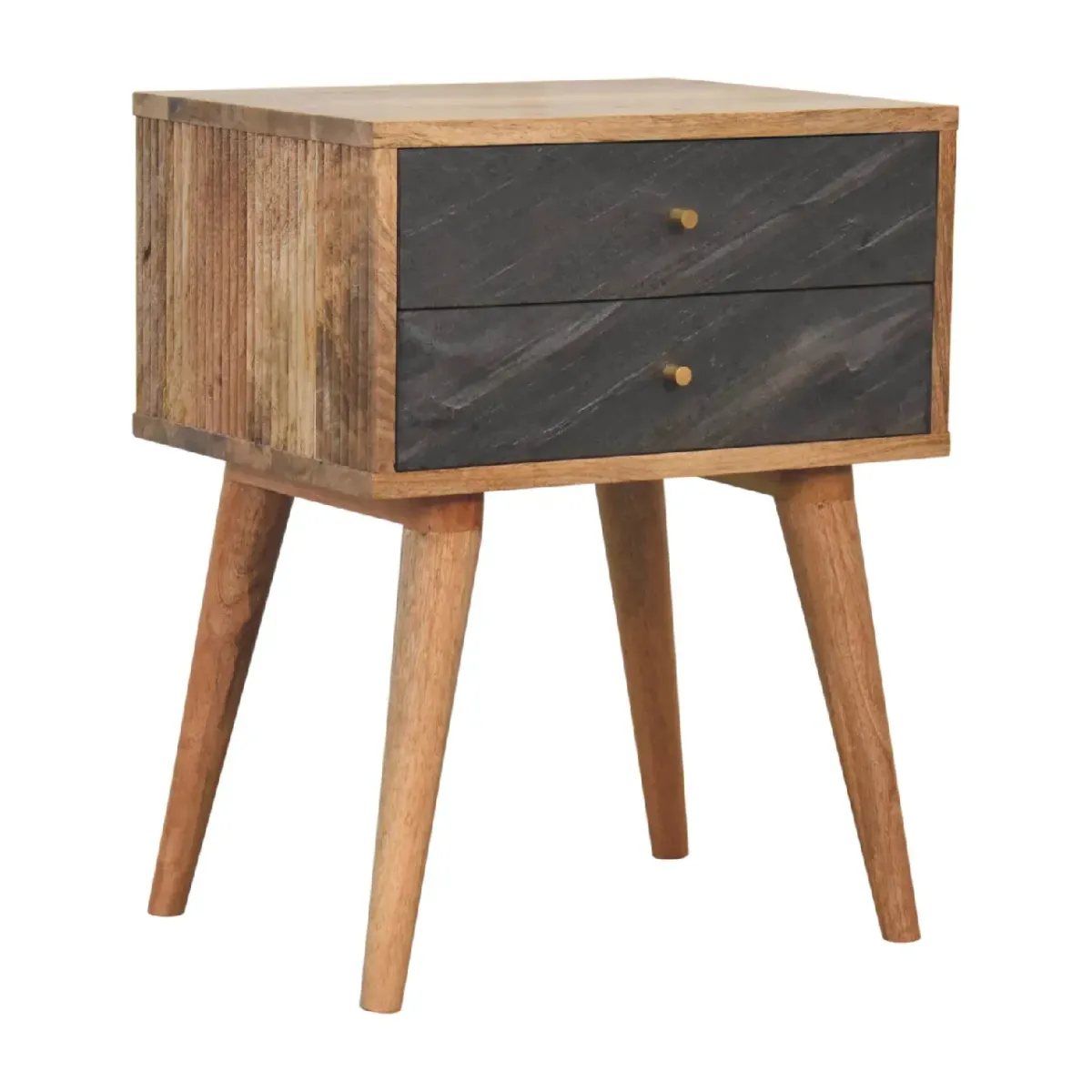 Artisan Furniture Slade 2 Drawer Oak-ish Solid Wood Nightstand