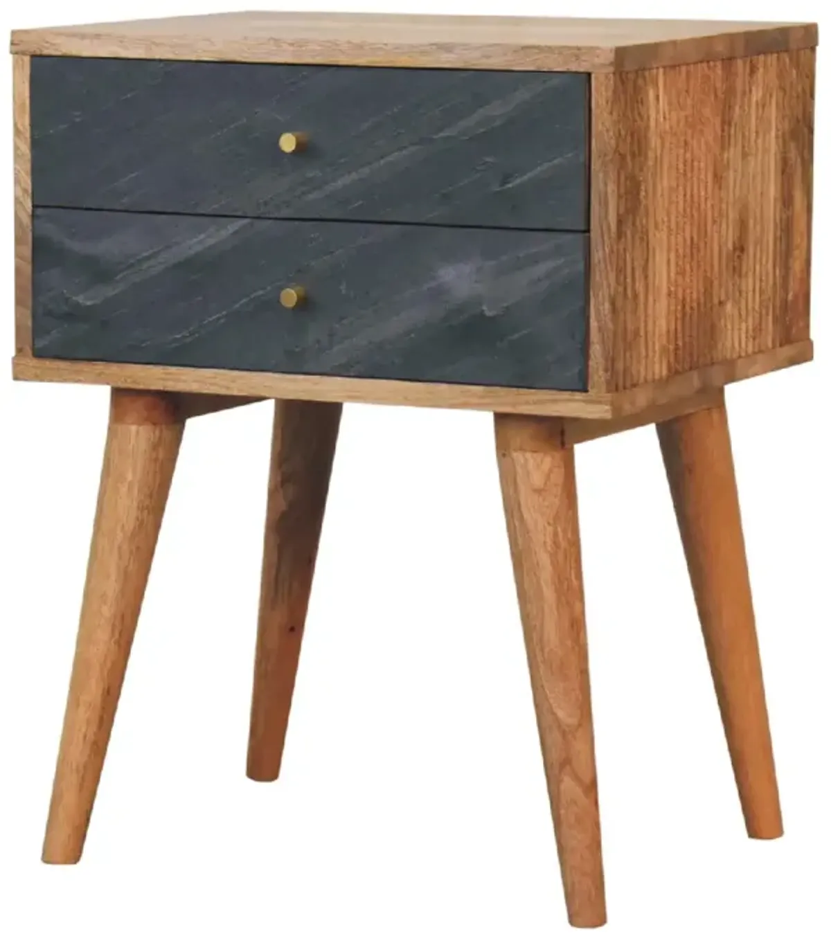 Artisan Furniture Slade 2 Drawer Oak-ish Solid Wood Nightstand