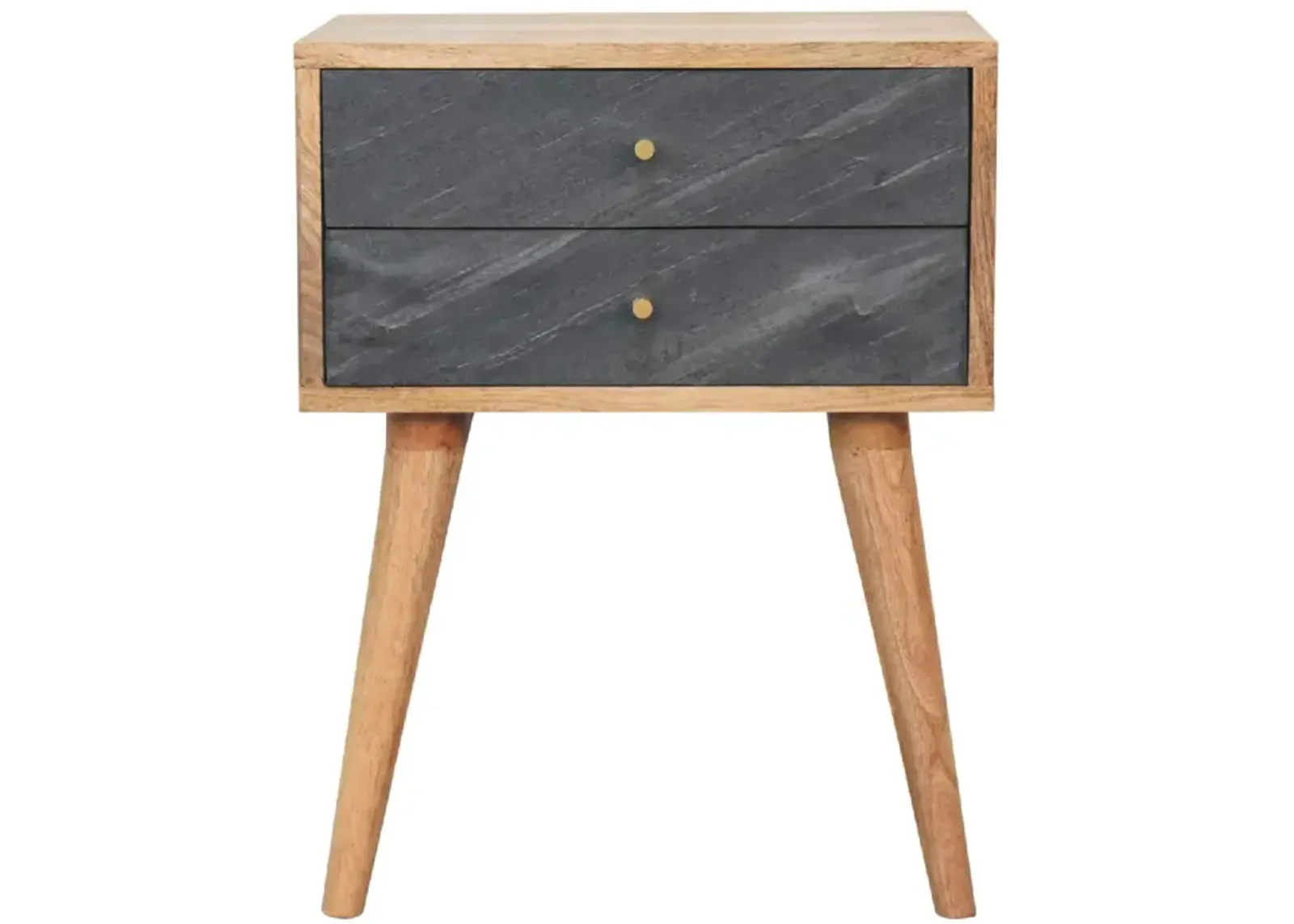 Artisan Furniture Slade 2 Drawer Oak-ish Solid Wood Nightstand