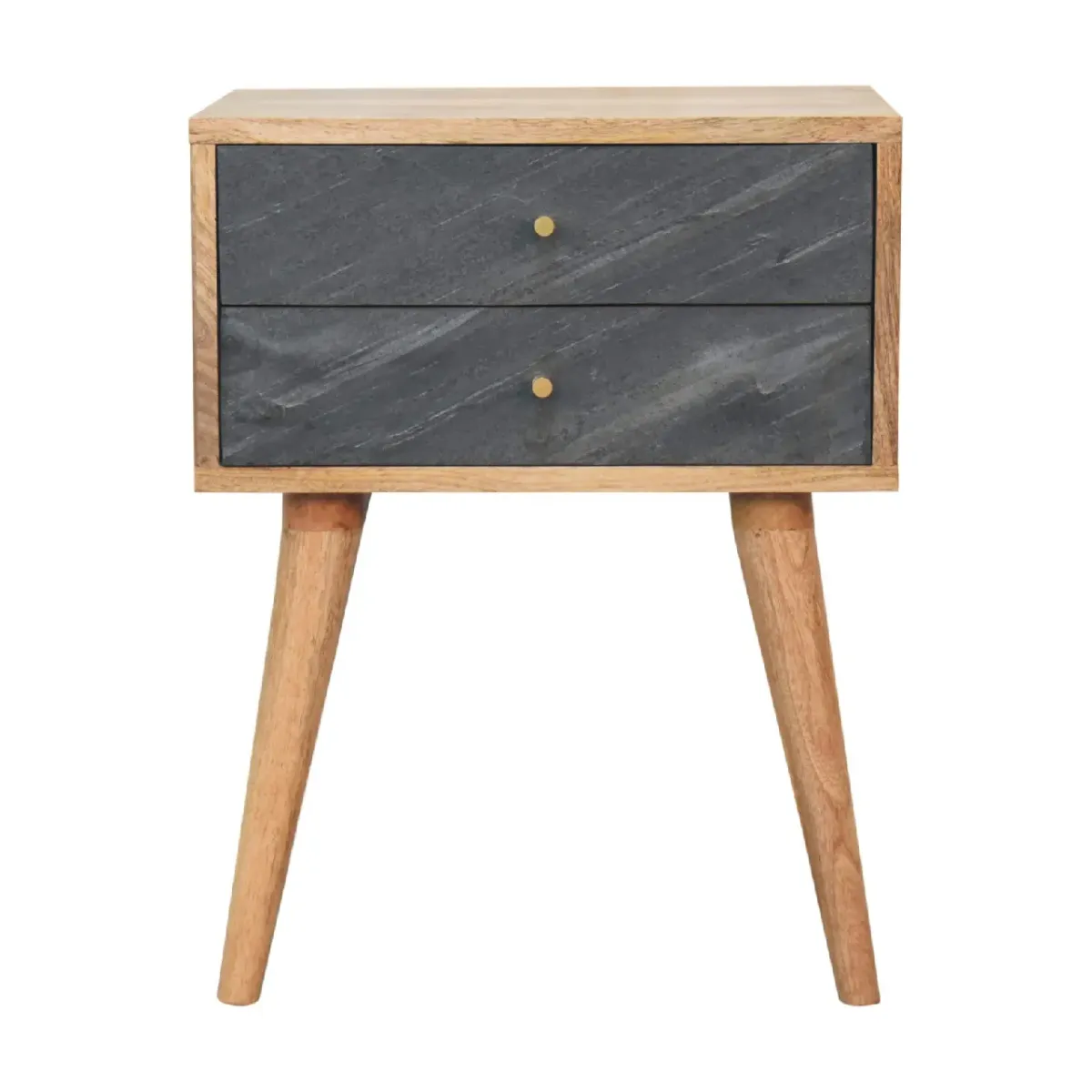 Artisan Furniture Slade 2 Drawer Oak-ish Solid Wood Nightstand