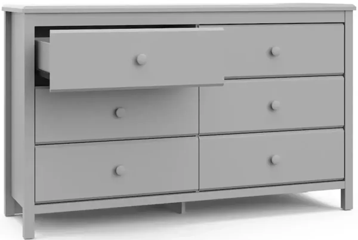 Storkcraft Alpine 6 Drawer Double Dresser (Pebble Gray)