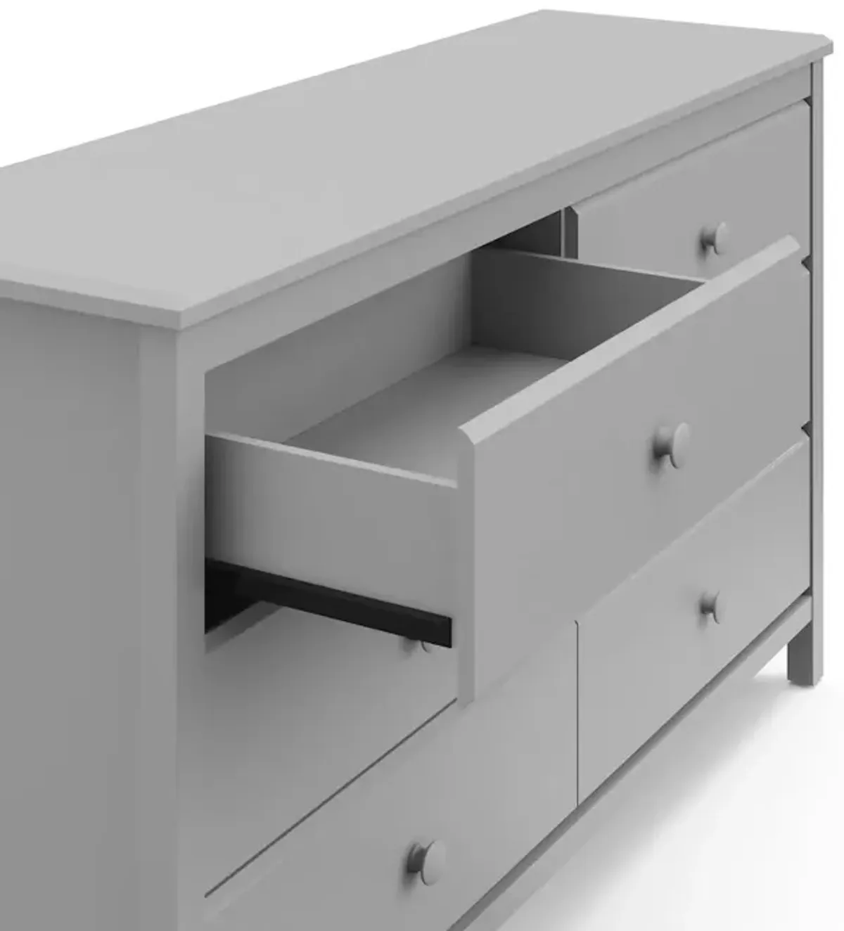 Storkcraft Alpine 6 Drawer Double Dresser (Pebble Gray)