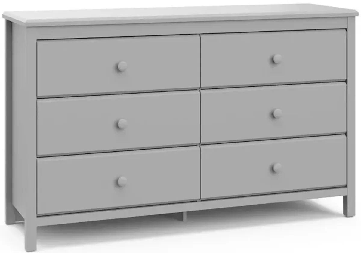 Storkcraft Alpine 6 Drawer Double Dresser (Pebble Gray)