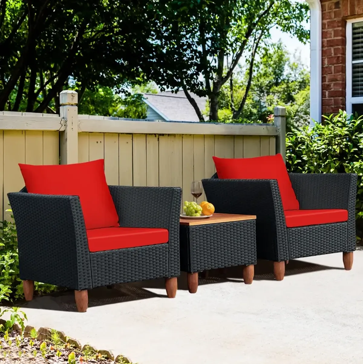 3-Piece Outdoor Patio Rattan Furniture Set for Stylish Outdoor Living