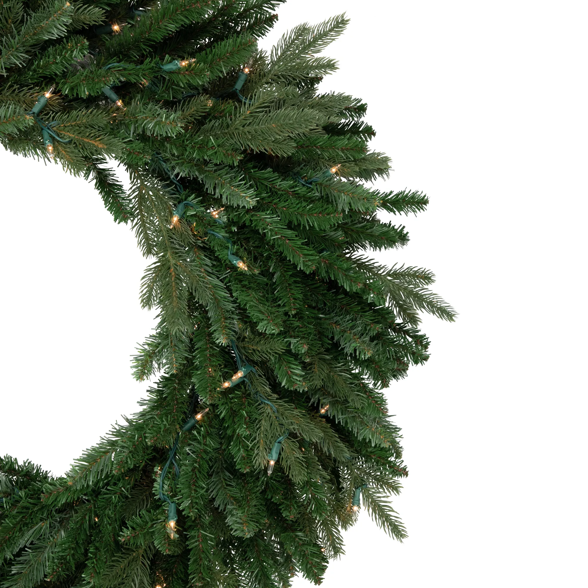 Pre-Lit Grande Spruce Artificial Christmas Wreath  48-Inch  Clear Lights