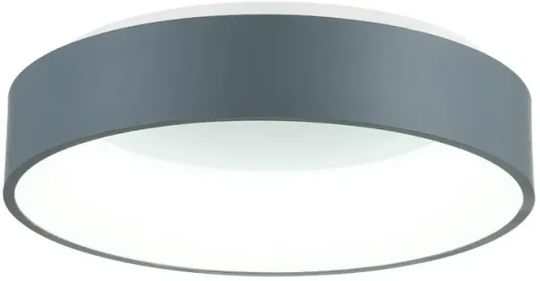 CWI Lighting Arenal LED Drum Shade Flush Mount With Gray & White Finish