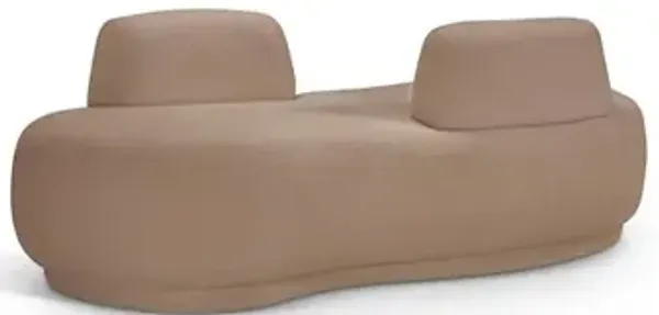 Meridian Furniture Argyle Beige Teddy Fabric Chaise/Loveseat