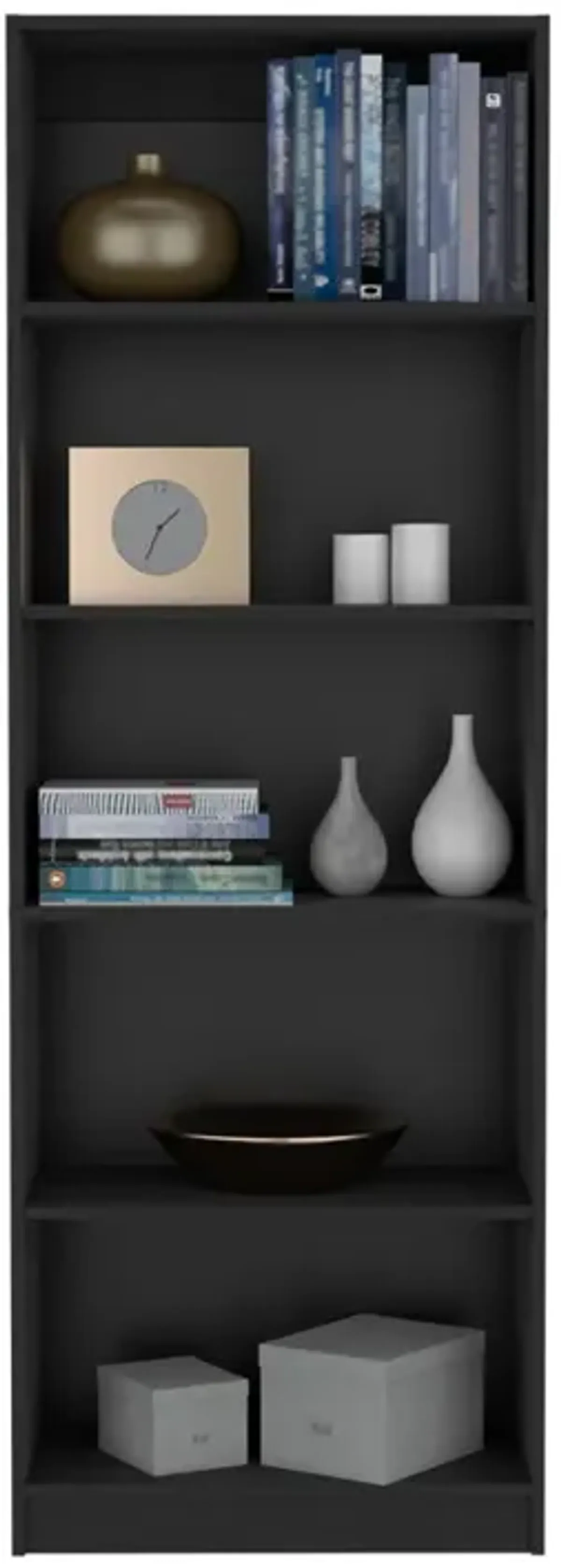 Bookcase 4-Shelves Benzoni, Office, Black