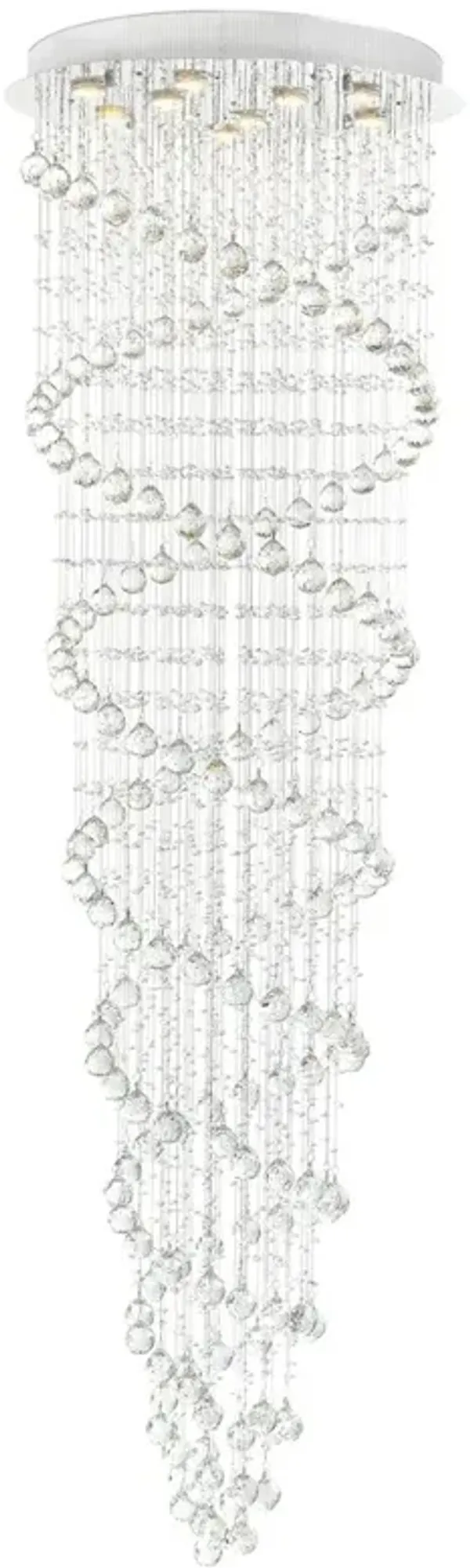 CWI Lighting Double Spiral 9 Light Flush Mount With Chrome Finish