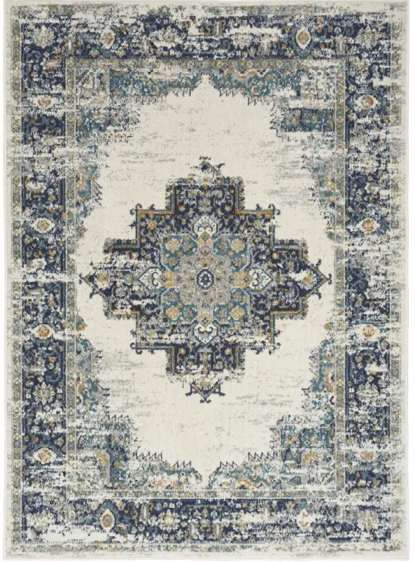 Passion PSN03 Ivory/Gray/Blue 8' x 10' Rug
