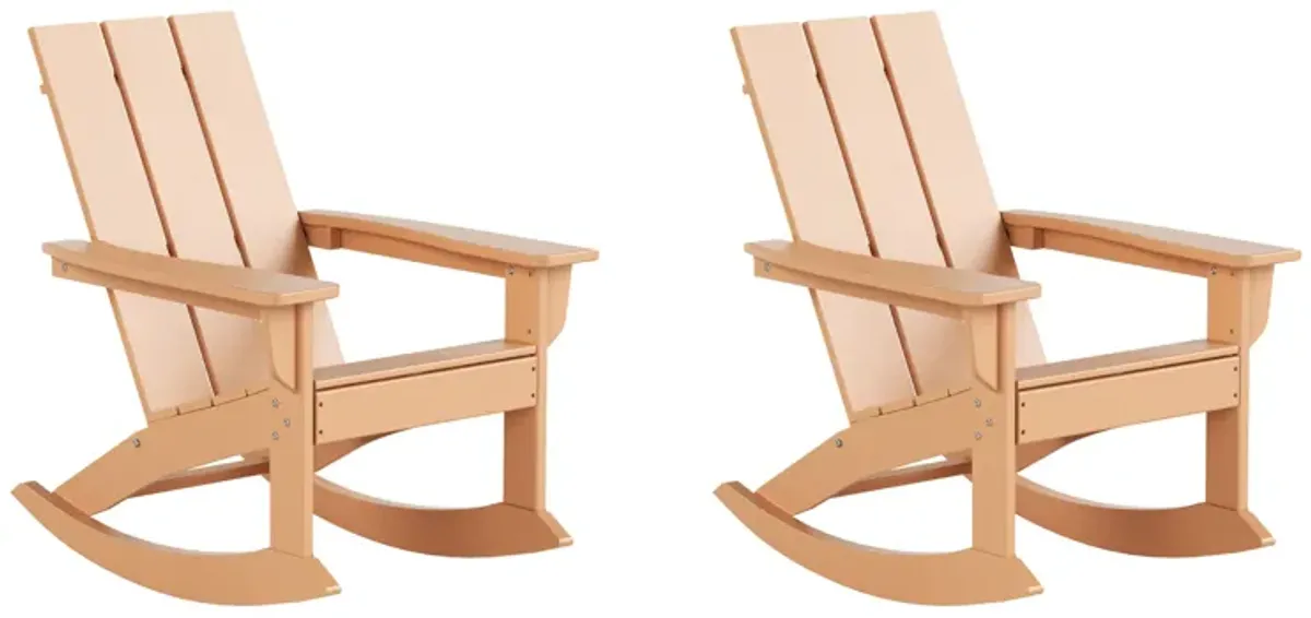 WestinTrends Modern Adirondack Outdoor Rocking Chair (Set of 2)