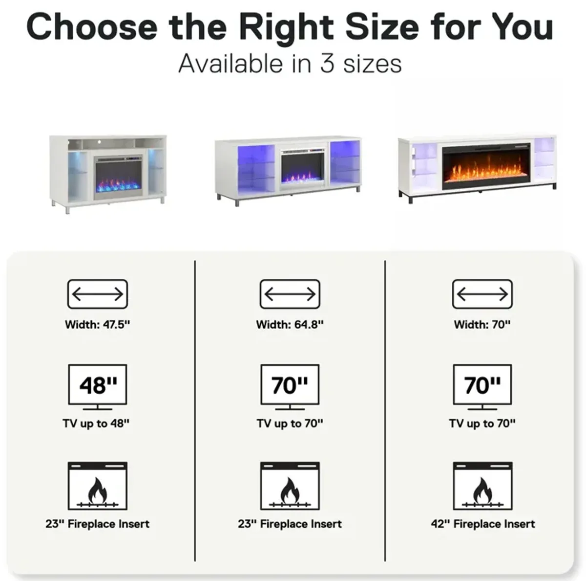 Ameriwood Home Norton Fireplace TV Stand for TVs up to 70"