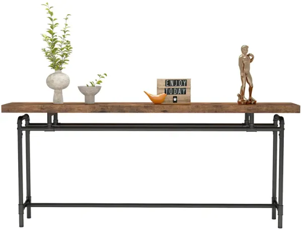 Tribesigns Console Table, 70.9 Inches Extra Long Sofa Table for Living Room, Industrial Narrow Console Sofa Tables Behind Couch, Entryway Hallway Foyer Table for Entrance, Bedroom, Rustic Brown