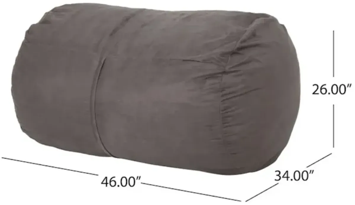 Charcoal Gray Bean Bag Chair for Modern, Comfortable Lounge Seating