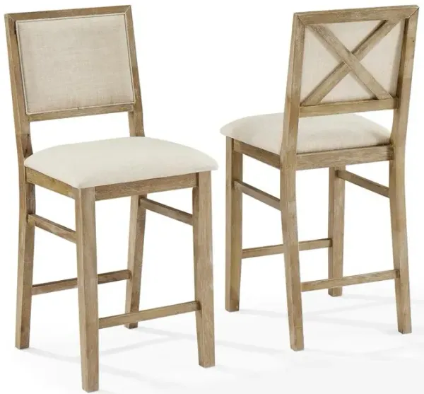 Joanna 2-Piece Upholstered Counter Height Bar Stool Set