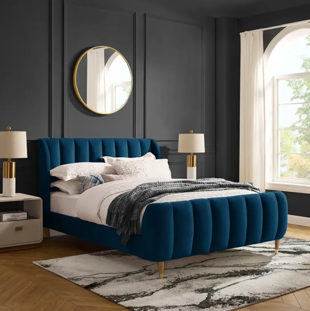 Loft Lyfe Massimo Velvet Platform Bed