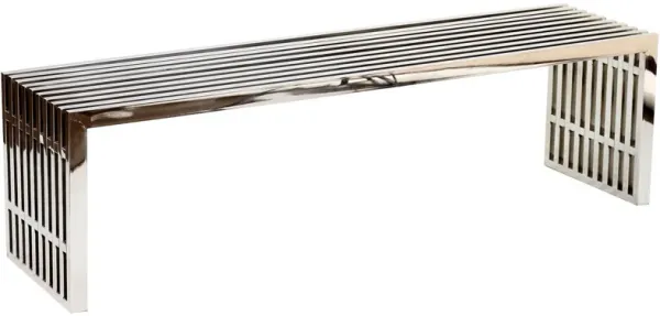 Gridiron Large Stainless Steel Bench-Benzara