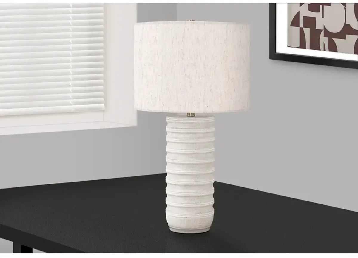 Monarch Specialties I 9706 - Lighting, 28"H, Table Lamp, Cream Resin, Ivory / Cream Shade, Transitional