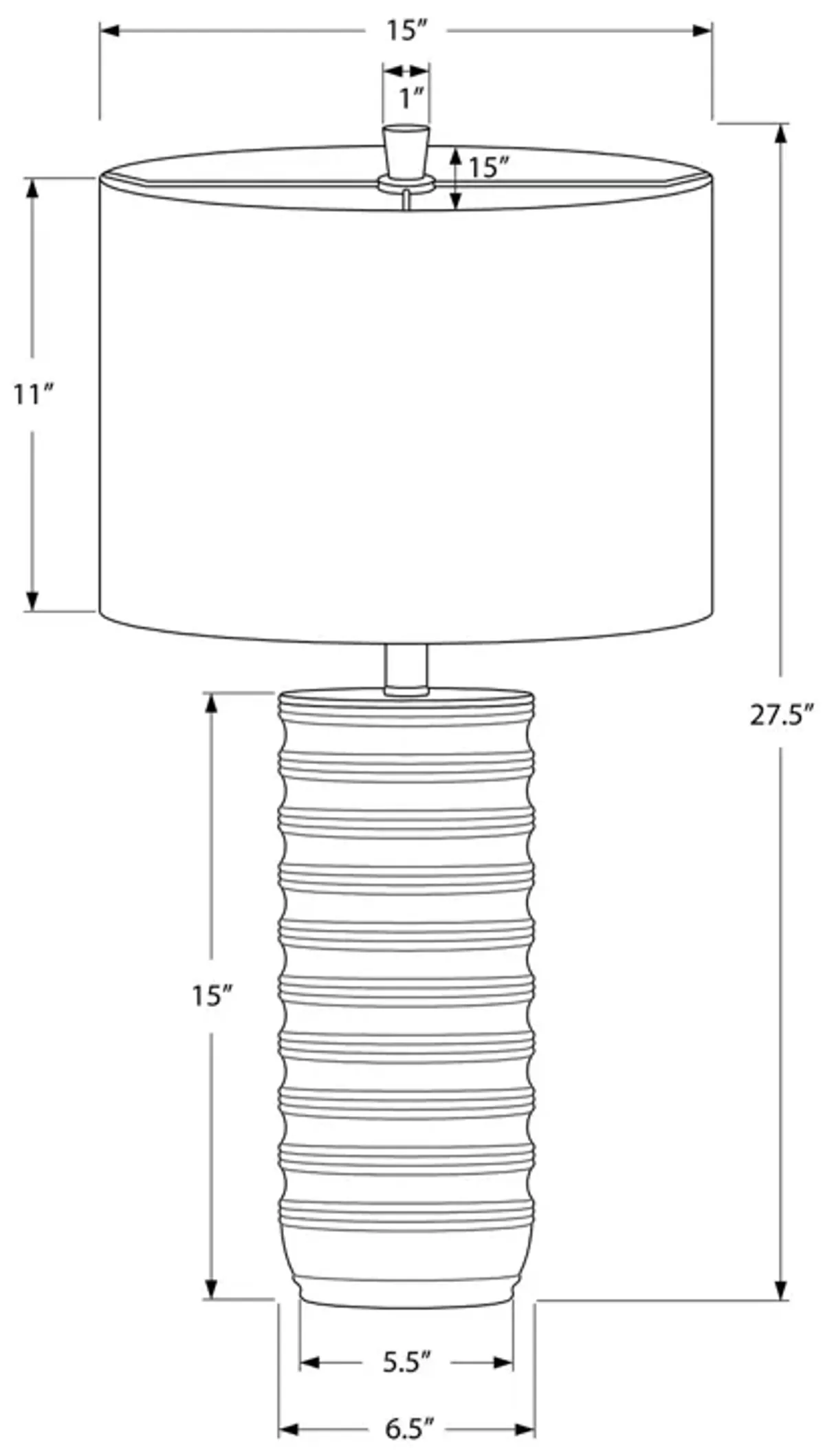 Monarch Specialties I 9706 - Lighting, 28"H, Table Lamp, Cream Resin, Ivory / Cream Shade, Transitional