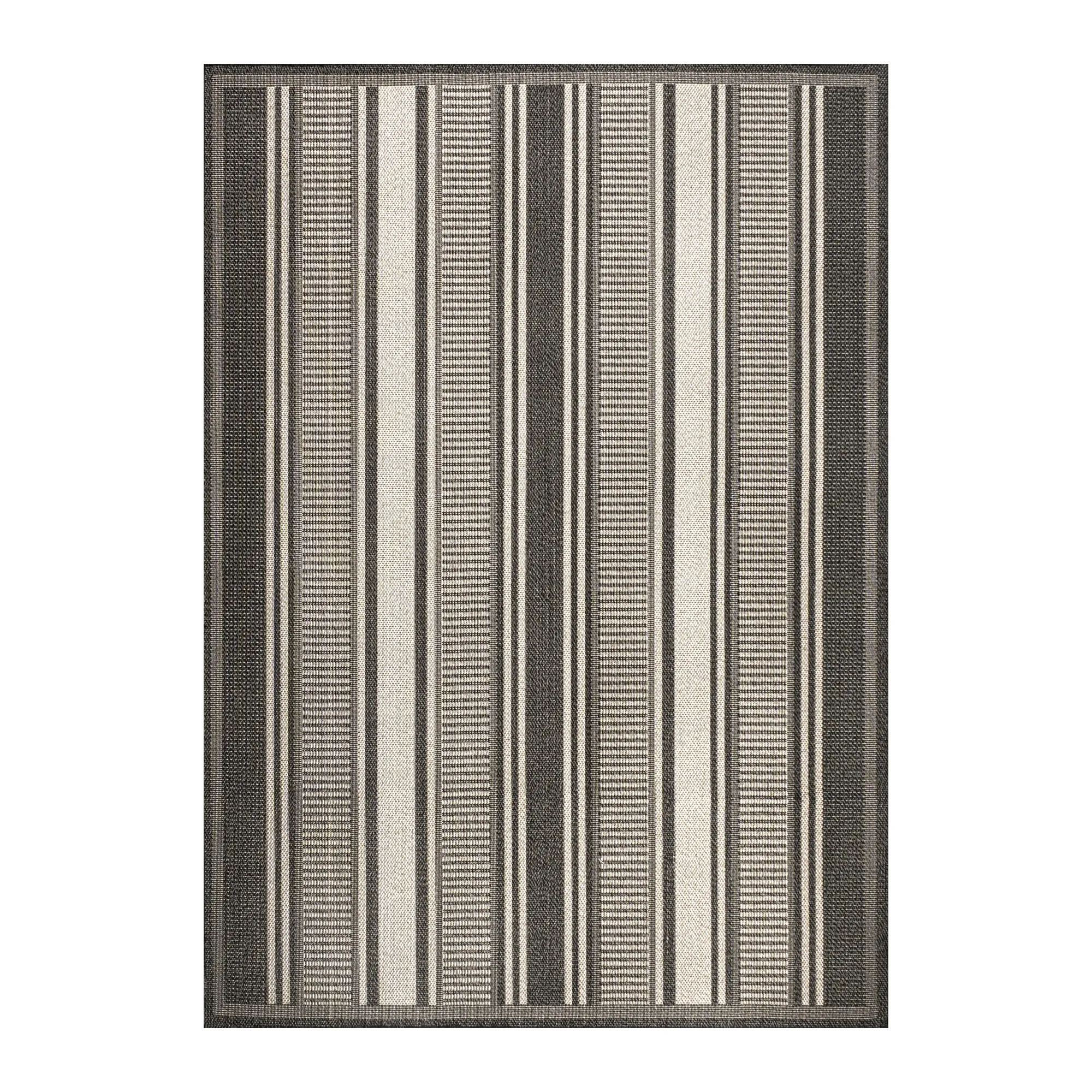 Haynes Modern Double Stripe Indoor/Outdoor Area Rug