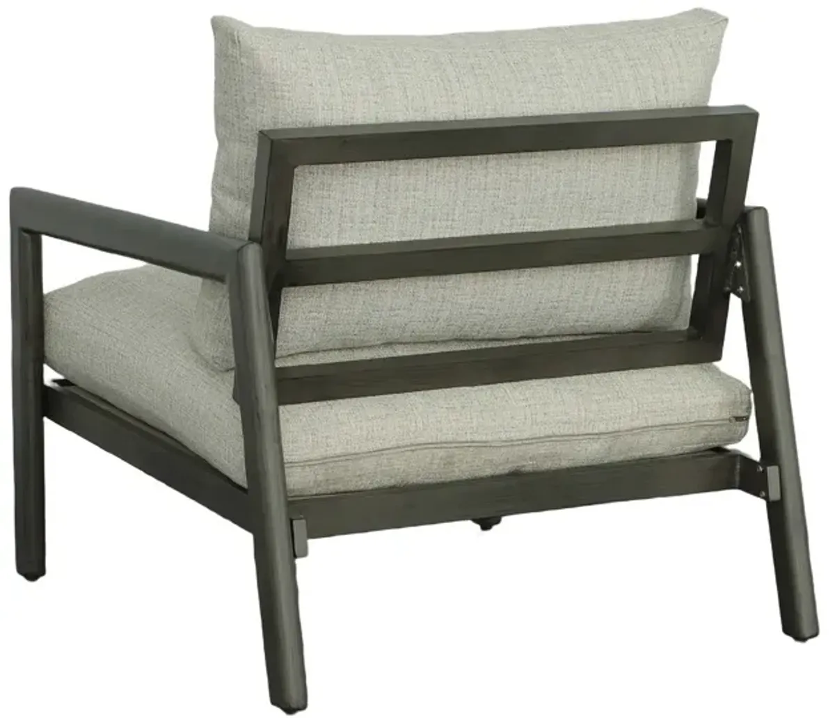 Single Outdoor Lounge Chair with Cushions - 38" - Gray