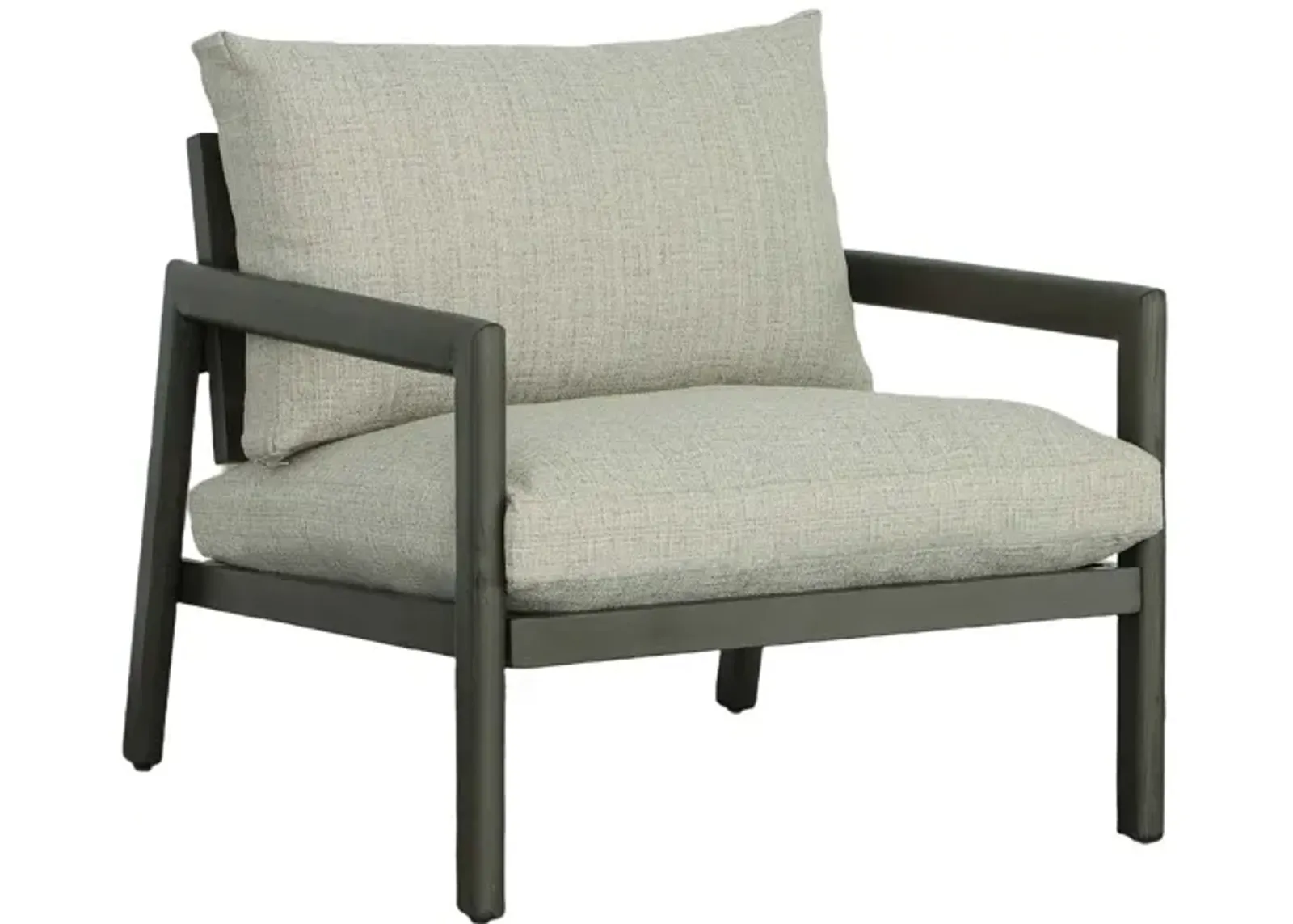 Single Outdoor Lounge Chair with Cushions - 38" - Gray