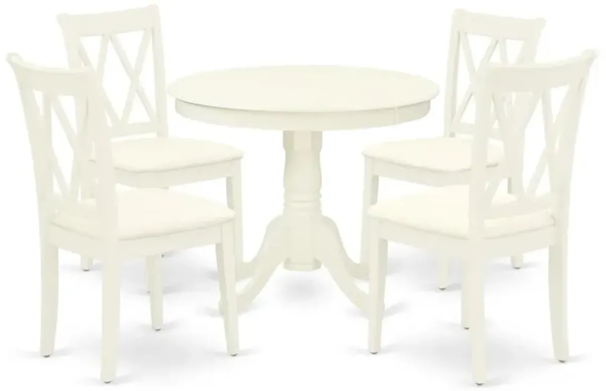 Dining Room Set Linen White, ANCL5-LWH-C