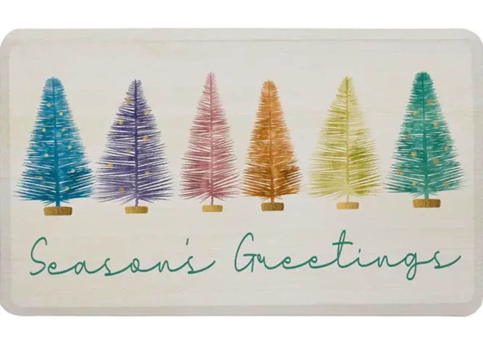 Colorful Xmas Trees Multi 1' 8" x 3' 6" Door Mat