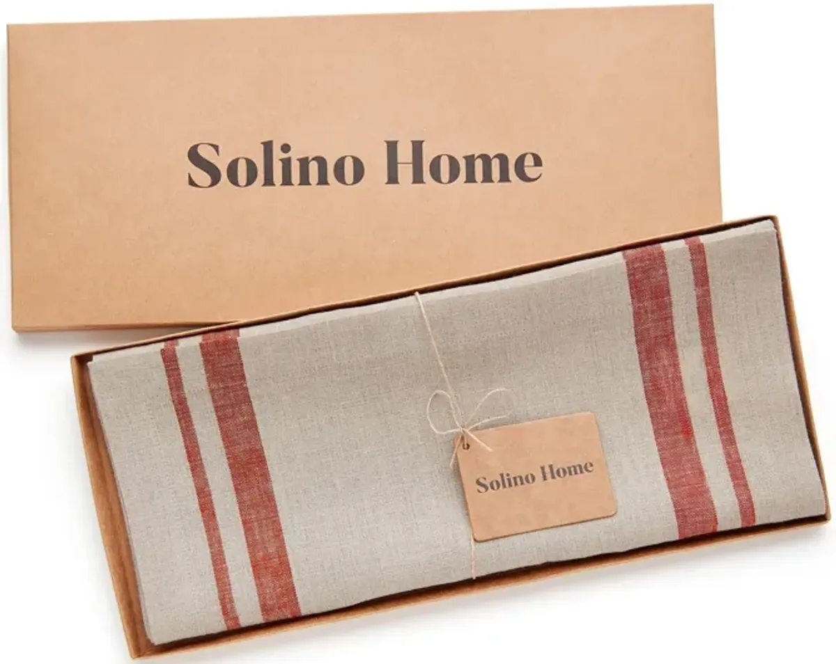 Solino Home 100% Pure Linen Table Runner | French Stripe