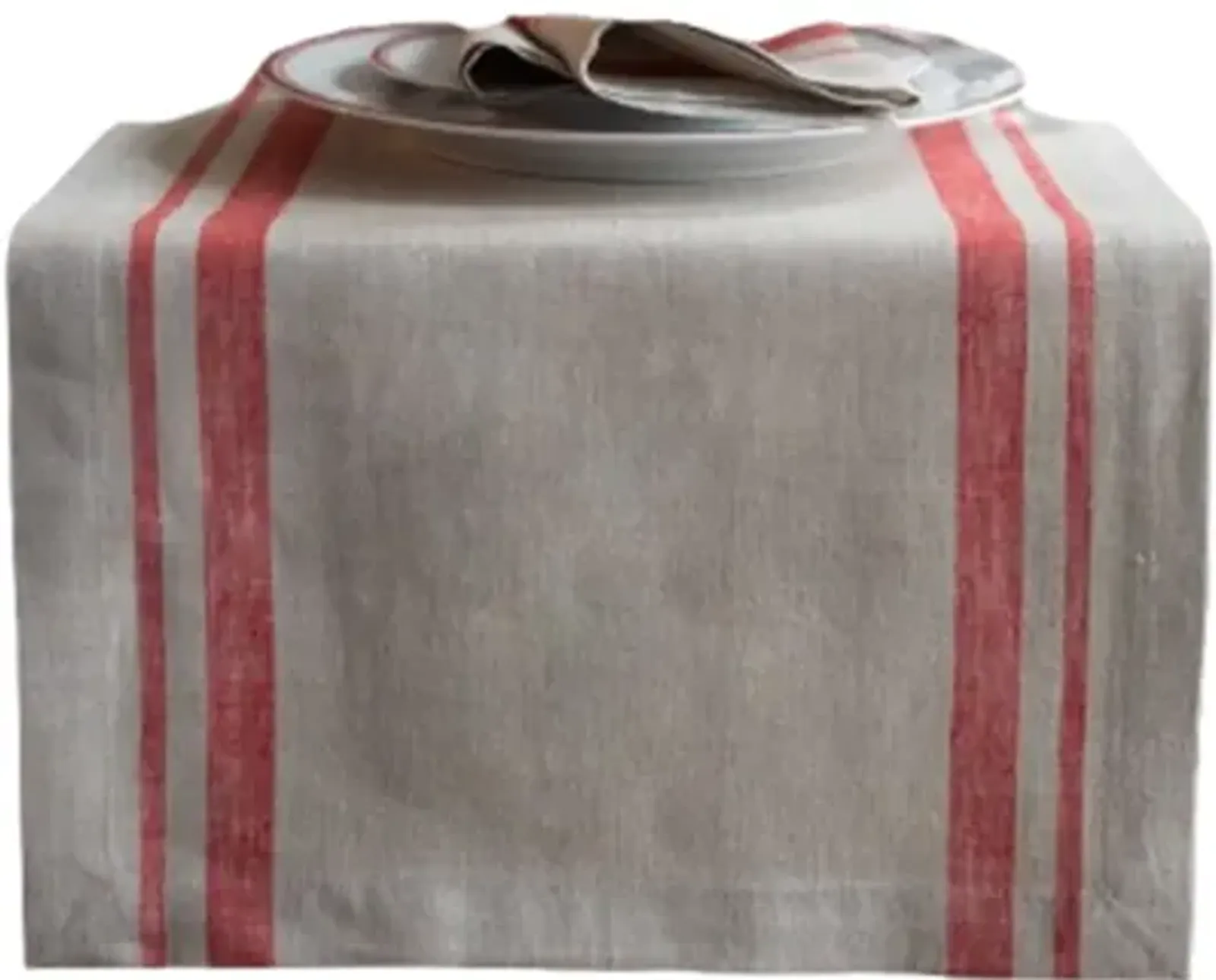 Solino Home 100% Pure Linen Table Runner | French Stripe