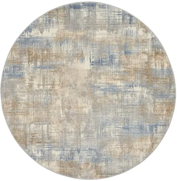 CK950 Rush CK951 Blue/Beige 6' x Round Rug