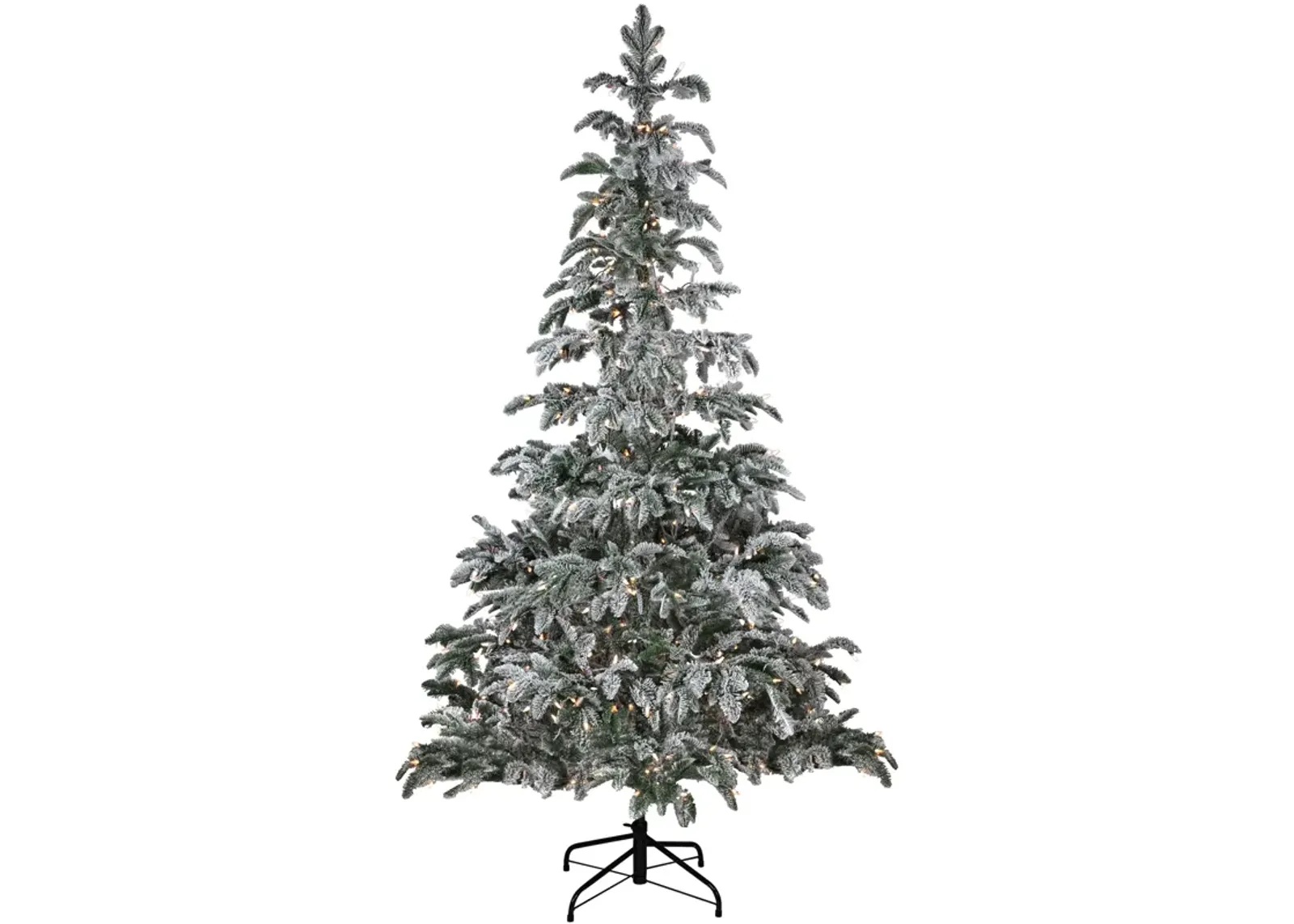 6.5' Pre-Lit Full Flocked Whistler Noble Fir Artificial Christmas Tree - Clear Lights