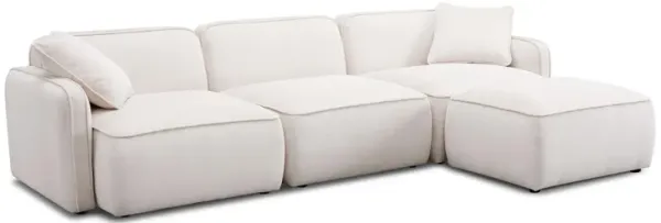 Travie Performance Corduroy Velvet 4-Piece Modular Sectional