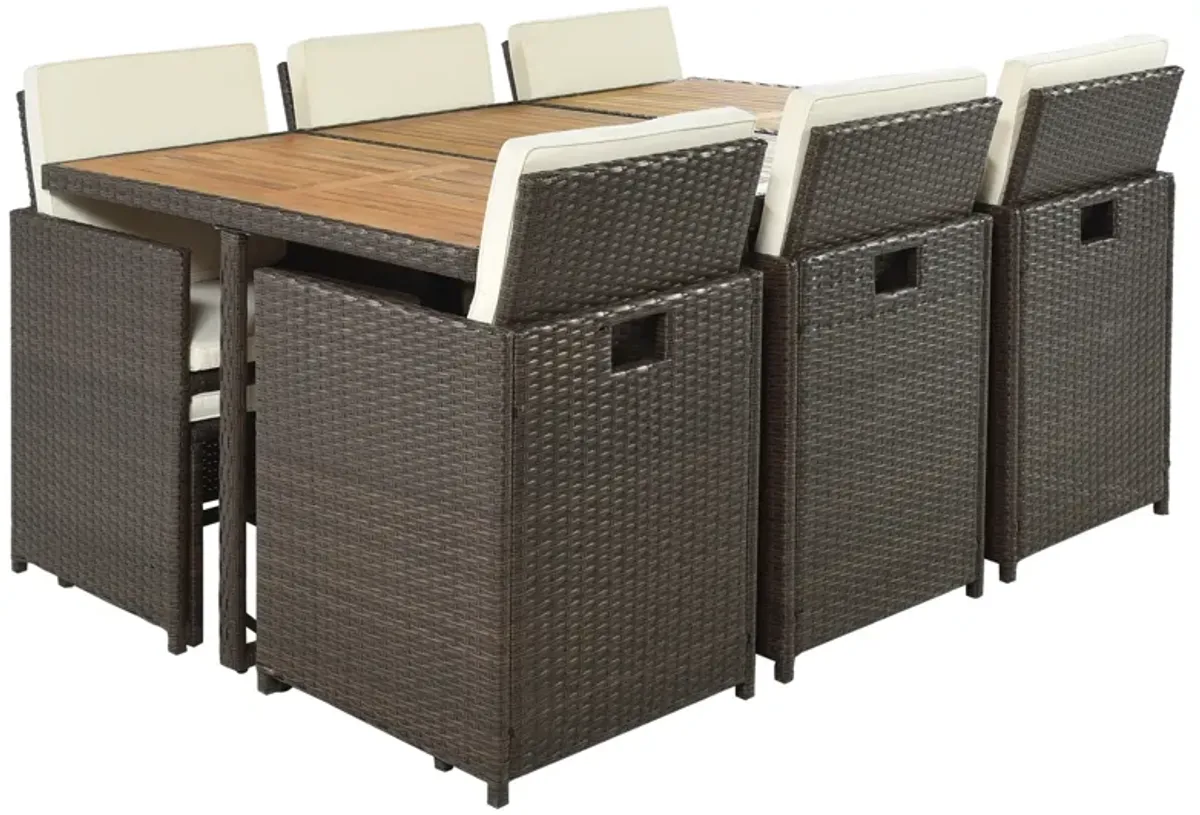 Merax Patio All-Weather PE Wicker Dining Table Set