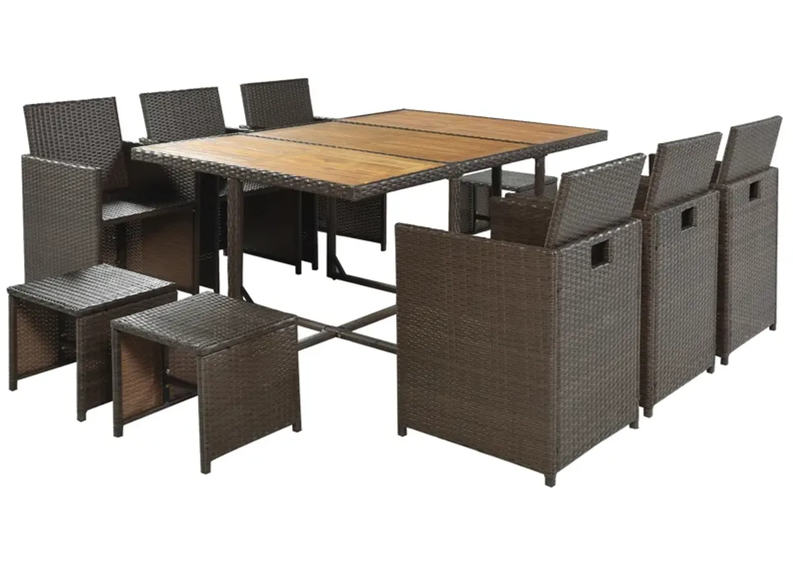 Merax Patio All-Weather PE Wicker Dining Table Set