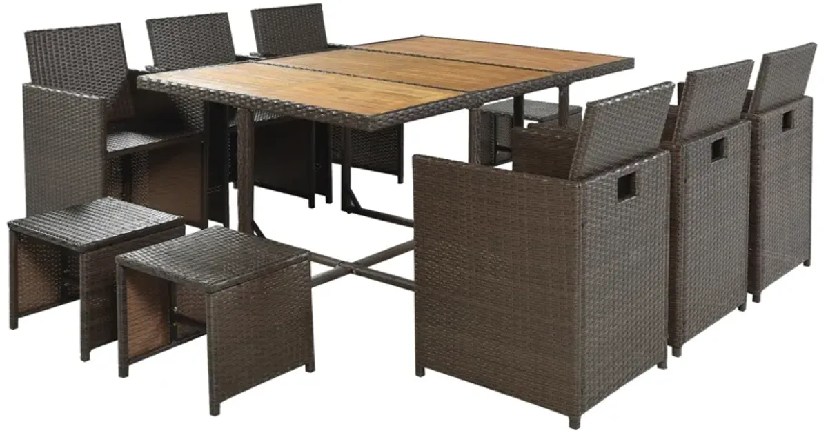 Merax Patio All-Weather PE Wicker Dining Table Set